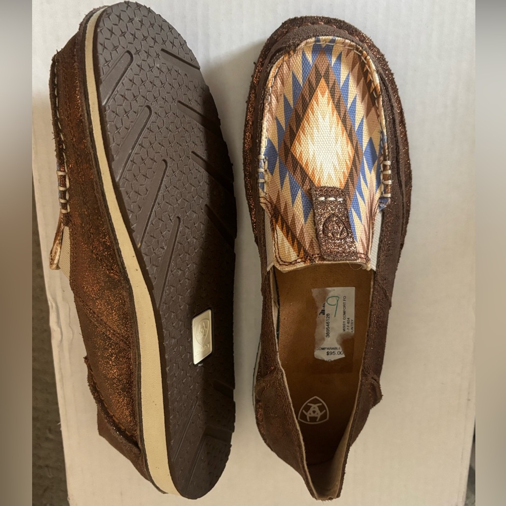 Ariat Women's Brown and Blue Slip-On Loafers
